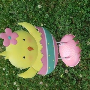 Spring Easter Summer Baby Chic Yellow Pink Blue Metal Decor 17 inches Tall NWT